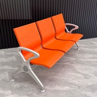 Chaise d'attente de réception d'hôpital de haute qualité, trois places, en cuir et alliage d'aluminium, chaise d'attente médicale pour patients externes