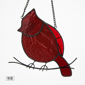 Dakang Art Deco Kardinal Kuş Vitray Işık Tutucu Noel Hediyesi Dekorasyonu - Product Image 2