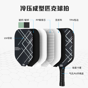 Raquette de pickleball en fibre de verre à face large sans bordure, pour l'entraînement, avec sac de transport et ensemble de balles - Product Image 3