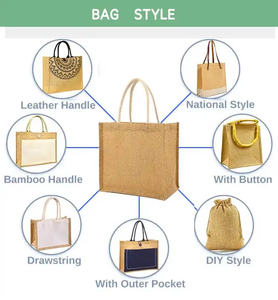 Venta al por mayor respetuoso con el medio ambiente de gran capacidad de alta calidad orgánico plegable yute playa bolsa de compras con logotipo de impresión personalizado - Product Image 5