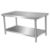 Table de travail commerciale en acier inoxydable pour la cuisine Table de préparation des aliments durable à prix abordable avec étagère inférieure pour la restauration de restaurant