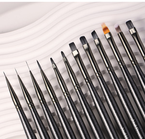 Pinceau à ongles ovale à manche en bois, poils synthétiques doux, 9 mm, pour la peinture professionnelle des ongles en gel - Product Image 6