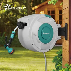 GARTENKRAFT Garden Watering Good Quality Fittings And Connectors Included Wall Mounted Retractable Garden Hose Reel