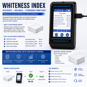Digital Spectrophotometer Whiteness Index Meter Touch Screen Color Analyzer OEM for Paper <b>Plastic</b> Textile Ceramics - Product Image 1