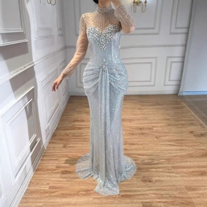 Serene Hill LA73167 Vestido <span class=keywords><strong>de</strong></span> Noche <span class=keywords><strong>de</strong></span> Alta Gama con Cuentas Plateadas, Cuello Alto, Manga Larga, Estilo Sirena, Vestido <span class=keywords><strong>de</strong></span> <span class=keywords><strong>Fiesta</strong></span> <span class=keywords><strong>de</strong></span> Lujo para Mujer 2026 - Product Image 4