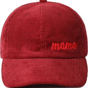 Gorra de Béisbol de Pana 100% Algodón con Diseños Personalizados de Fotos Bordadas Estilo Deportivo Argyle/Puntos para Unisex (1692 3D Hello-Tan) - Product Image 3