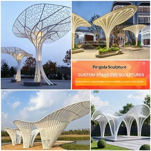 Gazebo Moderno de Acero Inoxidable Personalizado, Escultura Casual de Gran Tamaño con Forma de Árbol, Arco Decorativo para Jardín, Terraza o Villa - Product Image 6