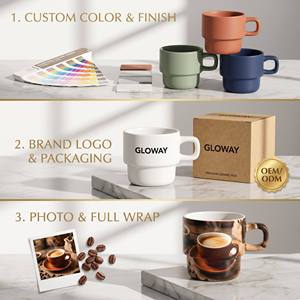 <span class=keywords><strong>Taza</strong></span> de Cerámica de Color Personalizado, Apilable, con Asa Ergonómica <span class=keywords><strong>Grande</strong></span>, <span class=keywords><strong>Taza</strong></span> de Té de Porcelana Moderna, Venta al Por Mayor de Fábrica para Regalos - Product Image 3