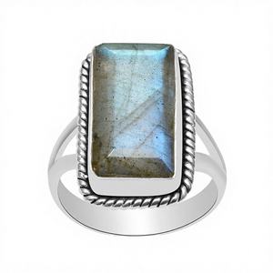 Bijoux à la mode en gros, magnifique bague en labradorite naturelle, argent sterling 925, cadeaux de mariage, de fiançailles, d'anniversaire, de fête - Product Image 4