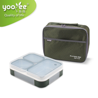 Nouveau 3 compartiment en acier inoxydable vide insulated lunch tiffin alimentaire de stockage boîte bento boîte à lunch pour la nourriture avec couvercle