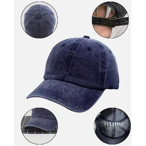 <span class=keywords><strong>Gorras</strong></span> de Béisbol Vintage Personalizadas al por Mayor, Bordadas, 100% Algodón, 6 Paneles, Lisas, para Correr - Product Image 3