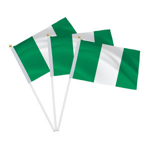 Праздничные украшения, поставки футбольных праздников, ручной маленький миниатюрный флаг, нигерийская палка, флаг страны, ручной флаг - Product Image 1