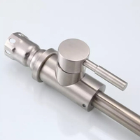 Robinet de cuisine moderne à col de cygne unique, en acier inoxydable chromé, à débit élevé, avec valve en céramique, à monter sur plan