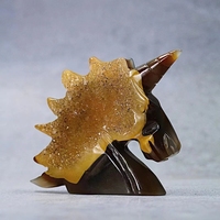 Vente en gros de sculptures artisanales en agate géode licorne, cristaux d'agate drusy licorne, produits licorne