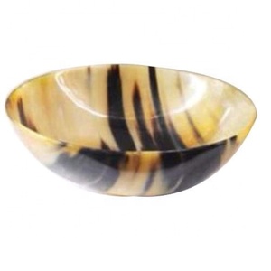 Cuenco de cuerno natural de búfalo de alta calidad al por mayor con técnica pulida ecológica con borde de latón del exportador de la India - Product Image 1