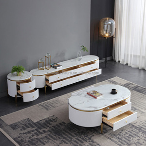 Italian Black Gold <strong>TV</strong> <strong>Stand</strong> Luxury Living Room Oval Rock Slab Coffee Table <strong>TV</strong> <strong>Stand</strong> Double <strong>Pine</strong> Antiseptic Drawer <strong>TV</strong> <strong>Stand</strong> - Product Image 2