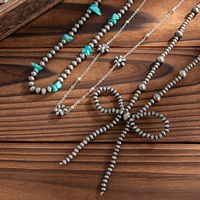 3 unids/set de moda CCB con cuentas pequeña flor lazo nudo Collar para mujer Vintage señoras turquesa gargantillas accesorios de joyería de moda