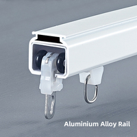 Rail de rideau moderne minimaliste en alliage d'aluminium, glissière silencieuse et fluide à montage au plafond, robuste et à haute capacité de charge