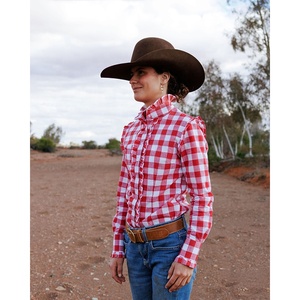 <span class=keywords><strong>Camicia</strong></span> da <span class=keywords><strong>donna</strong></span> in cotone slim fit con volant, ricami, maniche lunghe, bottoni, <span class=keywords><strong>a</strong></span> <span class=keywords><strong>quadri</strong></span> rosso/bianco, stile western, modello Arena. - Product Image 3