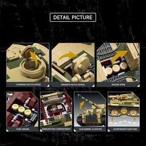 Nuevos Lanzamientos 2026: Tanque Alemán <span class=keywords><strong>Panzer</strong></span> VI <span class=keywords><strong>Tiger</strong></span> S33 de la Segunda Guerra Mundial, Vehículo Blindado Coleccionable, Bloques de Construcción para Adultos - Product Image 3