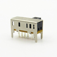Interrupteurs électriques de type court-circuit pour carte de circuit imprimé, 16 mm, 2P3T, série horizontale SK23D22, 8 broches, plaqué argent, 50 VDC, 0,3 A