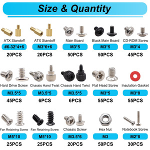 Computer Screws Set 502Pcs Standard Size For Pc Case Motherboard Fan And Nuts - Product Image 3