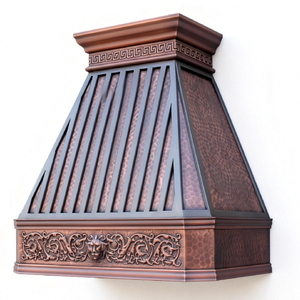 <span class=keywords><strong>Hotte</strong></span> de cuisine murale en cuivre artisanal sur mesure, calibre 16, embossée, d'inspiration européenne, prête à l'emploi pour villa de luxe - Product Image 2