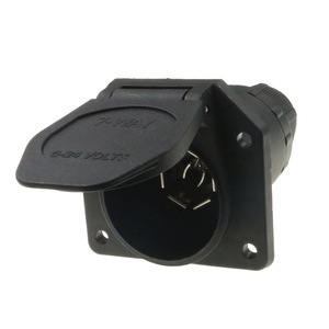 7 Pin Waterproof Trailer Socket 6-24 Volts RV Electrical Connector Black <b>Plug</b> <b>Adapter</b> - Product Image 1