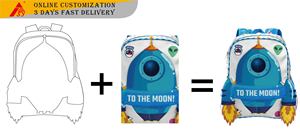 अंतरिक्ष यान रॉकेट बच्चों को यूनिसेक्स स्कूल बैकपैक 3 डी प्यारा नरम छात्र बैग 56-76l क्षमता फैशन एयर कुशन बेल्ट - Product Image 2