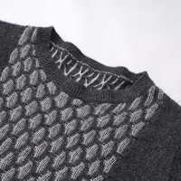 Pull tricoté personnalisé pour femme, col rond, manches ballon, long, jacquard, moderne et tendance