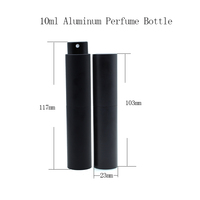 Flacon pulvérisateur de parfum rechargeable portable en aluminium mat doré/noir, 5ml, 8ml, 10ml, avec pompe atomiseur à torsion