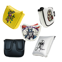 Vente en gros d'accessoires de golf Lame de maillet carrée Couverture de putter Couvre-chefs de club de golf Broderie Couvre-chefs de golf en cuir PU