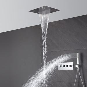 Aideal Ensemble de douche à deux voies dissimulé 40x40cm Douche de plafond avec système de douche à bec cascade - Product Image 4