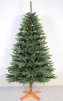Sapin de Noël réaliste de luxe de haute qualité avec base en bois, pré-éclairé, à charnières, 1,5 m, 1,8 m, 2,1 m, 2,4 m, 2,7 m, 3 m, décoration de Noël