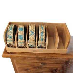 Bamboo Belt <b>Storage</b> <b>Box</b> Men's Belt Holder <b>Drawer</b> Organizer Rectangular Standing Type Eco Friendly 18L Capacity - Product Image 3