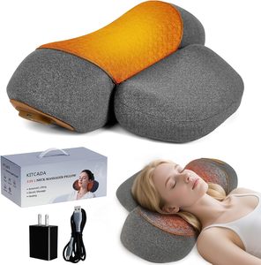 Almohada Masajeadora de Cuello para Alivio del Dolor Muscular Profundo con Calor, Masajeador Inalámbrico Recargable con Tracción para la Columna Vertebral y Hombros - Product Image 1