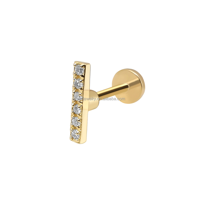 Pure Gold Earring Au585 14k Yellow Gold Diamond Studs Earrings Women Gift Fine Jewelry Wholesale Hot Selling