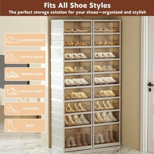 Meuble de rangement à chaussures moderne en plastique PP transparent, pliable, écologique et multifonctionnel, à 1/3/6/9 niveaux - Product Image 3