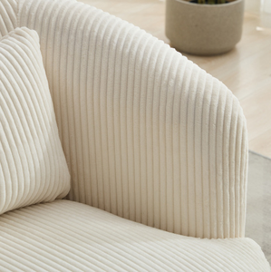 Fauteuil d'appoint moderne 360A °   Fauteuil pivotant rembourré avec dossier incurvé et rembourrage en coton pour salon, mobilier de maison - Product Image 6