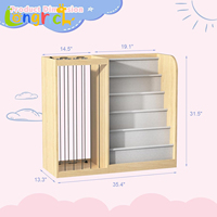 Étagère à livres pour enfants en bois, bibliothèque multifonctionnelle et organisateur de jouets tout-en-un, meuble en bois