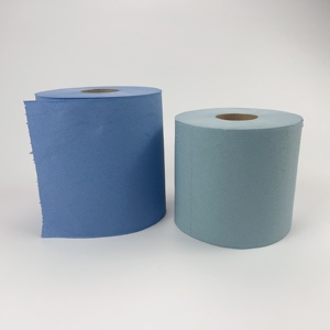 Commercio all'ingrosso diretto della fabbrica 2 strati blu vergine polpa morbida alta acqua assorbente rotolo di carta assorbente centro tirare e alimentazione per uso cucina - Product Image 6