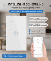Interrupteur mural intelligent WiFi UBARO avec écran tactile, compatible Tuya Smart Life, panneau en verre, prise en charge OEM ODM, personnalisation du logo et de l'emballage
