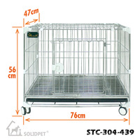 Cage pour animaux de compagnie Solidpet en acier inoxydable 304 respirante et multifonctionnelle avec barres métalliques pour chiens miniatures/petits, emballage en boîte, voyage, extérieur