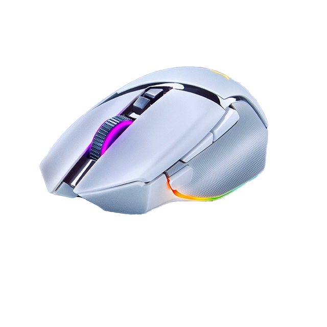 Basilisk V3 Pro Wireless Gaming Mouse-Iridescent RGB Backlit White 8-Button Ergonomic Design for & 2.4G Interface