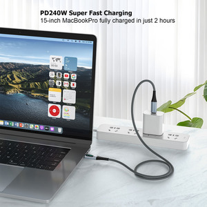 Câble de charge rapide USB4 avec affichage numérique 240W, haute vitesse 40G, compatible Thunderbolt 4, 8K60Hz, 5A pour ordinateur et appareil photo iOS - Product Image 3