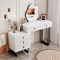 Miroir sur pied éclairé minimaliste moderne avec coiffeuse et table de maquillage pour chambre à coucher, assemblé