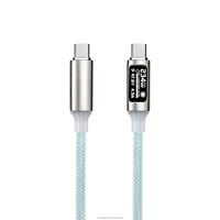 Kabel Pengisian Cepat USB-C PD 240W 6A dengan Layar LED dan Kabel Anyaman untuk Ponsel, Power Bank, Kamera, Komputer