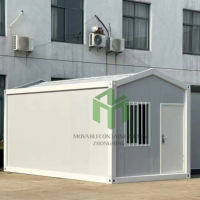 Maison préfabriquée en conteneur à toit triangulaire, structure en acier modulaire portable pour une habitation temporaire