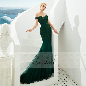 ASA35338 abiti da ballo a sirena in pizzo con spalle scoperte abiti da notte con applicazioni in rilievo con paillettes per donna - Product Image 2