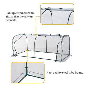 Invernadero de túnel bajo portátil transparente de PVC, económico, para jardín, con tubos de acero - Product Image 2